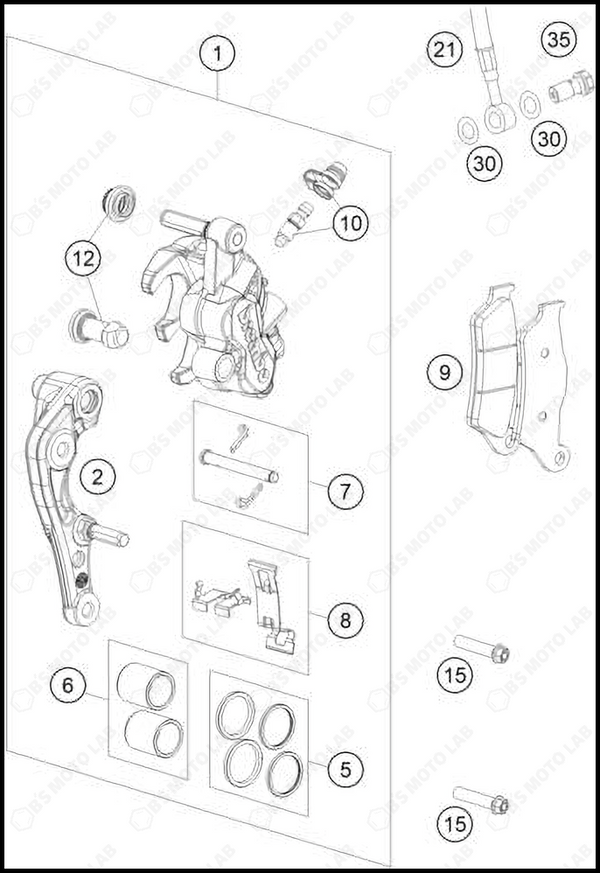 FRONT BRAKE CALIPER, 2025 KTM 300-XC-W