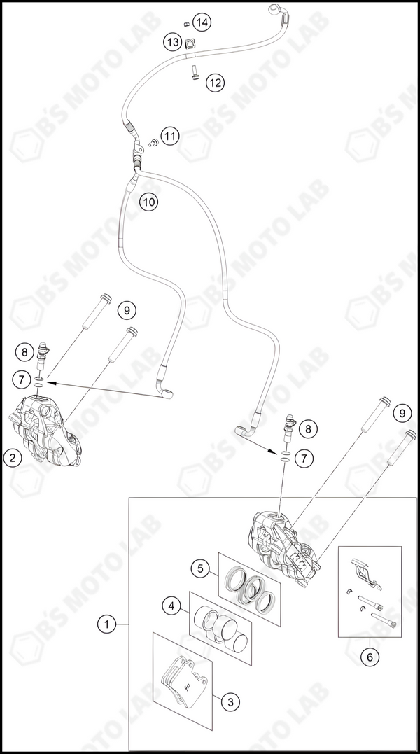 FRONT BRAKE CALIPER, 2023 KTM duke-390