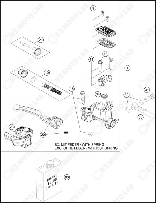 FRONT BRAKE CONTROL, 2022 KTM 350-SX-F