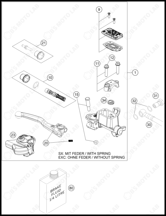 FRONT BRAKE CONTROL, 2025 KTM 250-SX