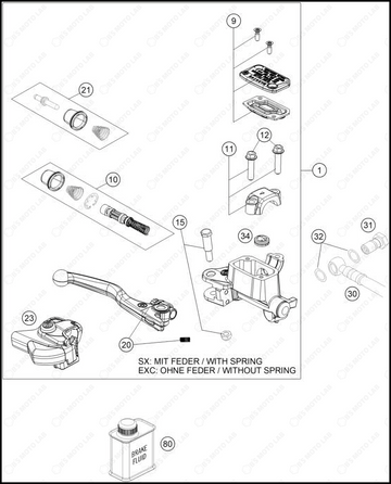 FRONT BRAKE CONTROL, 2025 KTM 300-XC-W