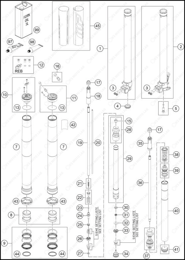 FRONT FORK DISASSEMBLED, 2025 KTM 85-SX-17-14