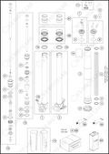FRONT FORK DISASSEMBLED, 2025 KTM 50-SX