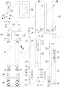 FRONT FORK DISASSEMBLED, 2022 KTM 85-SX-19-16