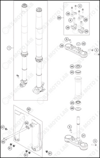 FRONT FORK, TRIPLE CLAMP, 2024 KTM 50-SX