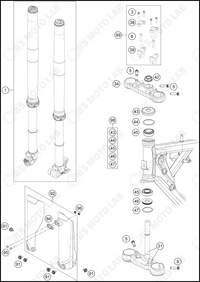 FRONT FORK, TRIPLE CLAMP, 2023 KTM 65-SX