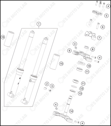 FRONT FORK, TRIPLE CLAMP, 2024 KTM SX-E-2