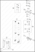 FRONT FORK, TRIPLE CLAMP, 2025 KTM 300-XC-W