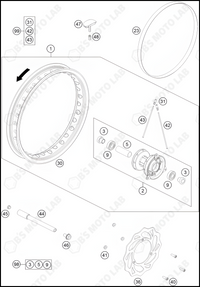 FRONT WHEEL, 2022 KTM 65-SX