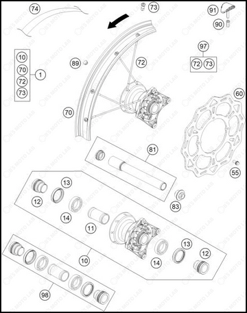 FRONT WHEEL, 2025 KTM 85-SX-17-14