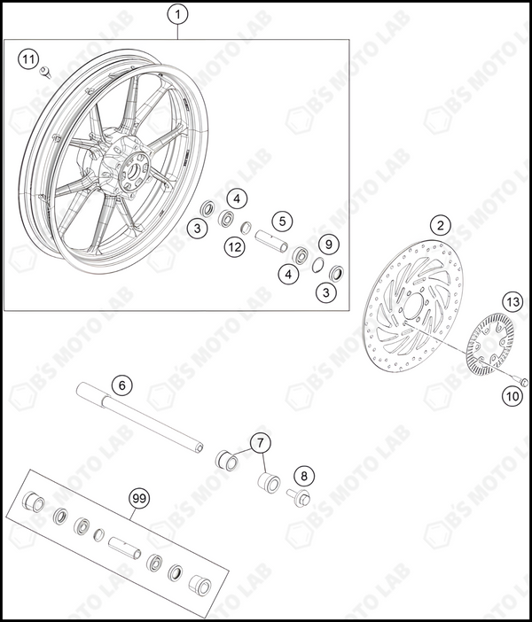 FRONT WHEEL, 2022 KTM Duke-200