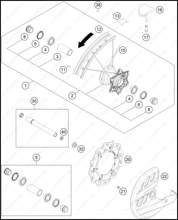 FRONT WHEEL, 2025 KTM 300-SX