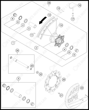 FRONT WHEEL, 2025 KTM 250-SX