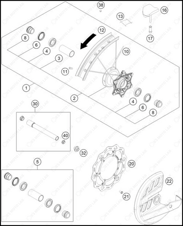 FRONT WHEEL, 2025 KTM 250-SX-F