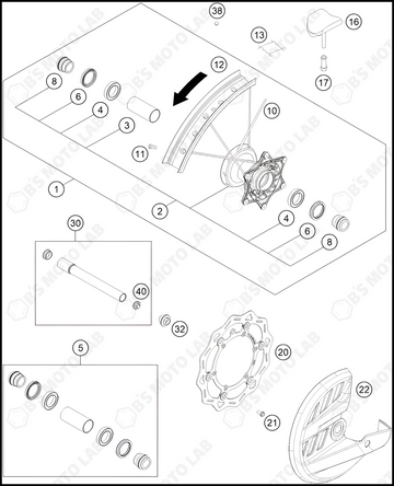 FRONT WHEEL, 2023 KTM 300-SX