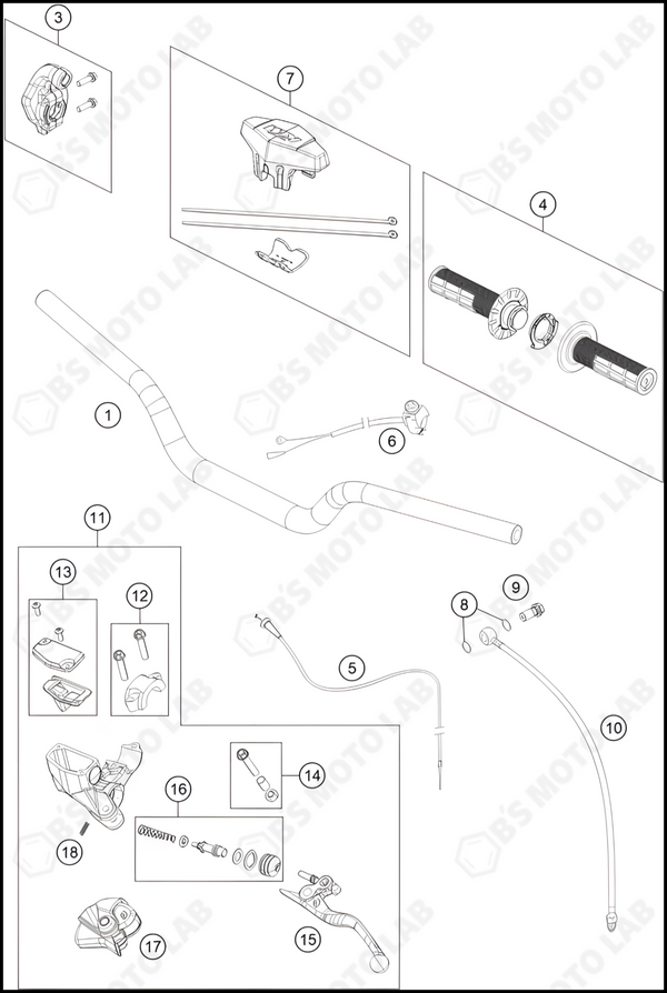 HANDLEBAR, CONTROLS, 2023 KTM 65-SX