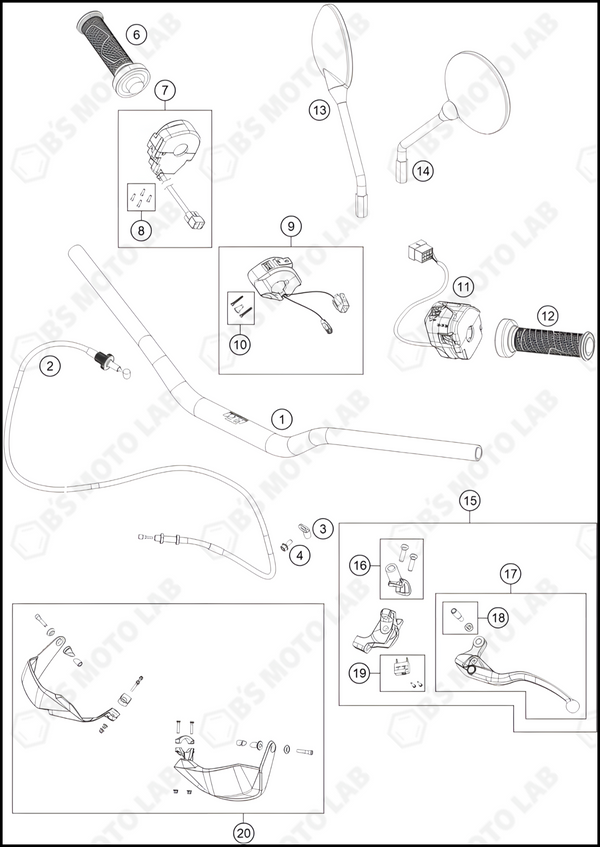 HANDLEBAR, CONTROLS, 2023 KTM duke-390