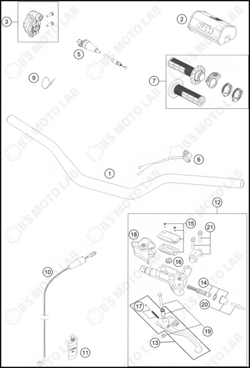 HANDLEBAR, CONTROLS, 2022 KTM 125-SX