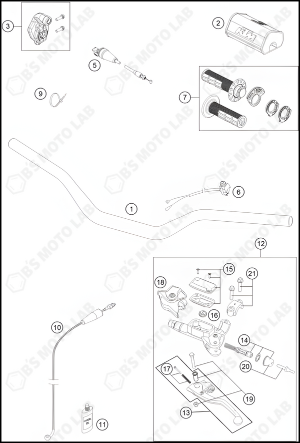 HANDLEBAR, CONTROLS, 2022 KTM 125-SX