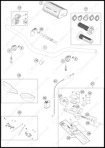 HANDLEBAR, CONTROLS, 2025 KTM 250-SX