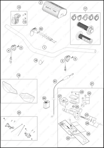 HANDLEBAR, CONTROLS, 2025 KTM 300-SX