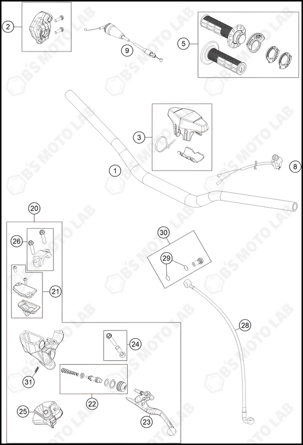 HANDLEBAR, CONTROLS, 2023 KTM 85-SX-17-14