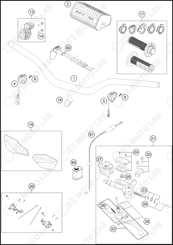 HANDLEBAR, CONTROLS, 2024 KTM 300-SX