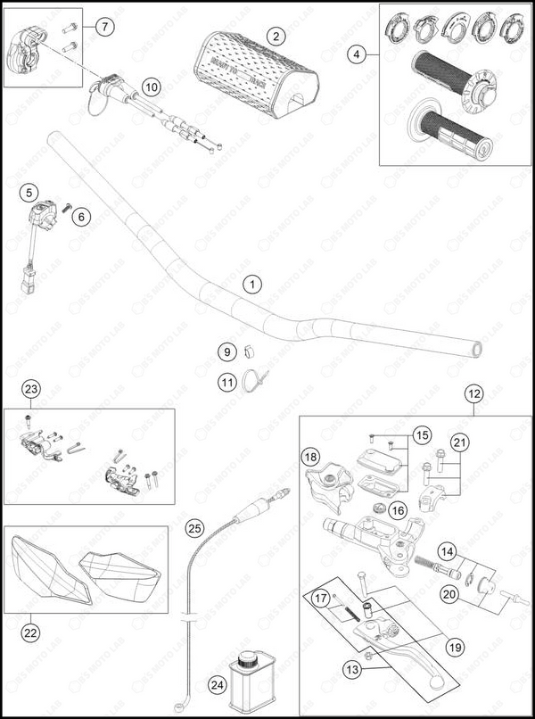 HANDLEBAR, CONTROLS, 2025 KTM 300-XC-W