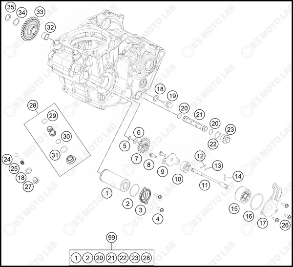 LUBRICATING SYSTEM, 2022 KTM 450-SX-F