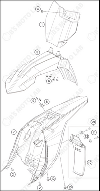 MASK, FENDERS, 2023 KTM 65-SX