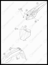 MASK, FENDERS, 2022 KTM 250-SX