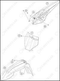 MASK, FENDERS, 2022 KTM 125-SX