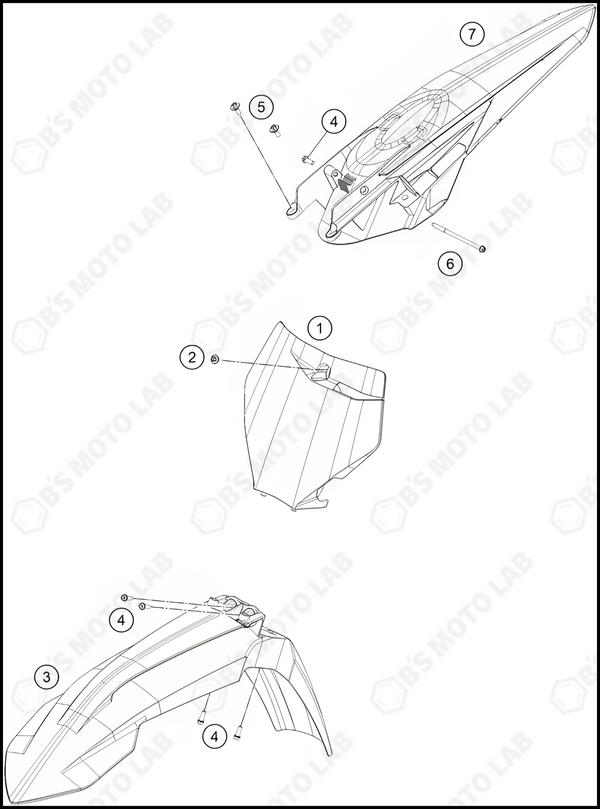 MASK, FENDERS, 2022 KTM 125-SX