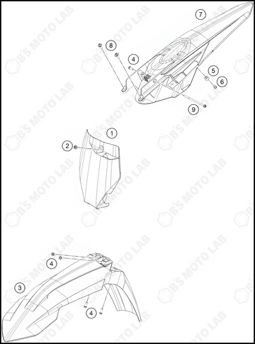 MASK, FENDERS, 2022 KTM 250-SX-F