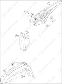 MASK, FENDERS, 2022 KTM 350-SX-F