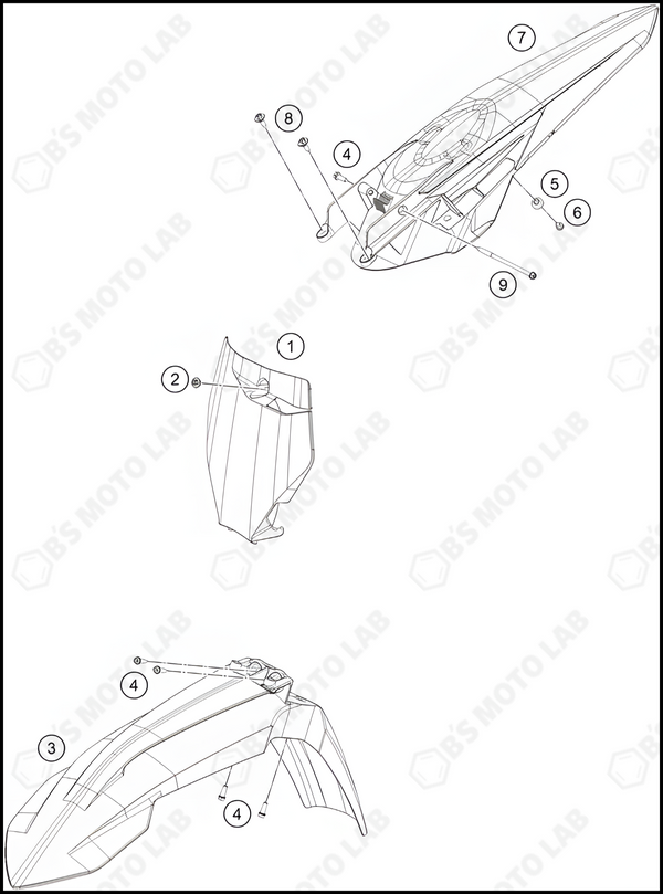 MASK, FENDERS, 2022 KTM 350-SX-F