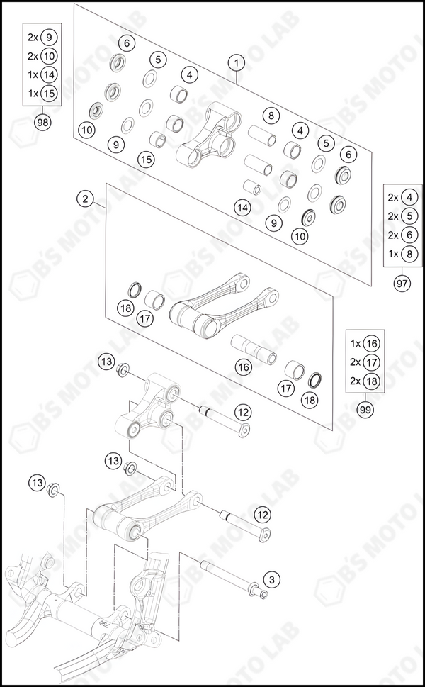 PRO LEVER LINKING, 2022 KTM 250-SX-F