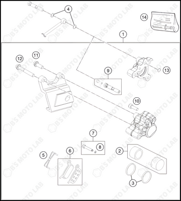 REAR BRAKE CALIPER, 2023 KTM 50-SX