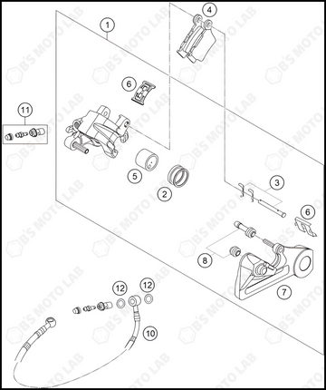 REAR BRAKE CALIPER, 2022 KTM 125-SX