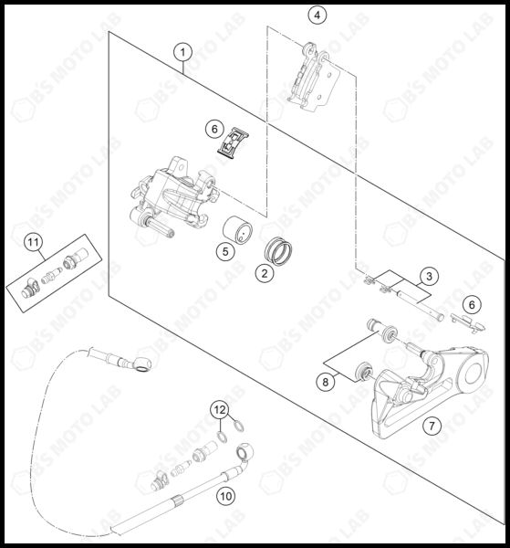 REAR BRAKE CALIPER, 2025 KTM 250-SX