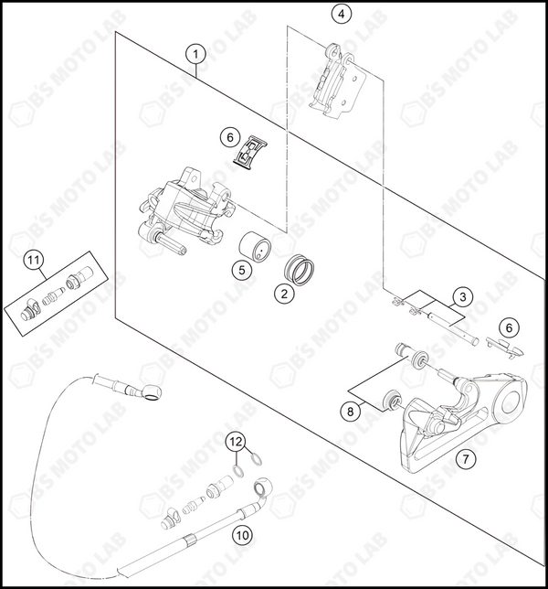 REAR BRAKE CALIPER, 2024 KTM 350-SX-F