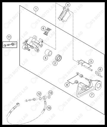 REAR BRAKE CALIPER, 2022 KTM 300-XC