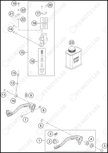 REAR BRAKE CONTROL, 2022 KTM 65-SX