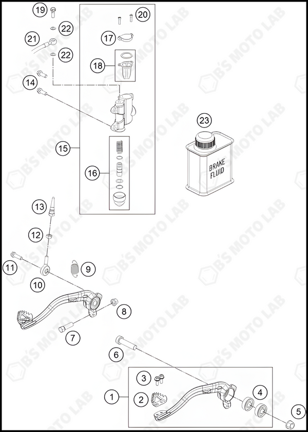 REAR BRAKE CONTROL, 2022 KTM 65-SX