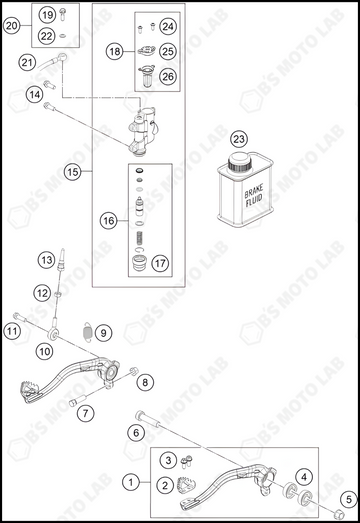 REAR BRAKE CONTROL, 2023 KTM 65-SX