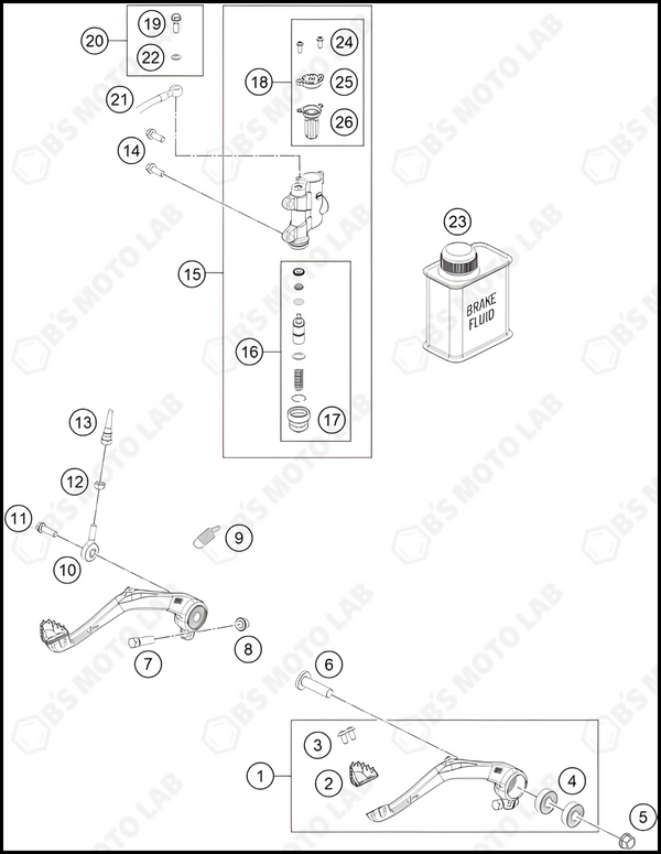 REAR BRAKE CONTROL, 2024 KTM 50-SX