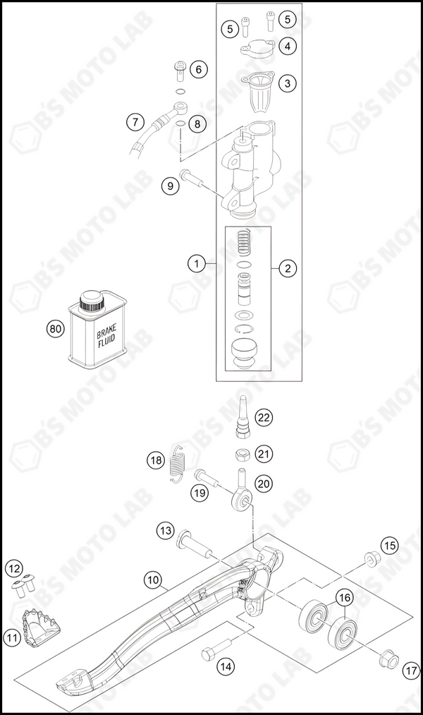 REAR BRAKE CONTROL, 2024 KTM 85-SX-19-16