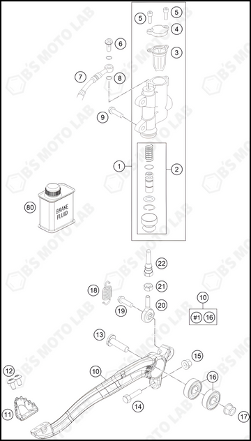 REAR BRAKE CONTROL, 2023 KTM 85-SX-19-16