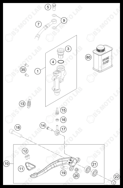 REAR BRAKE CONTROL, 2022 KTM 250-SX