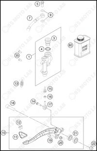 REAR BRAKE CONTROL, 2022 KTM 125-SX